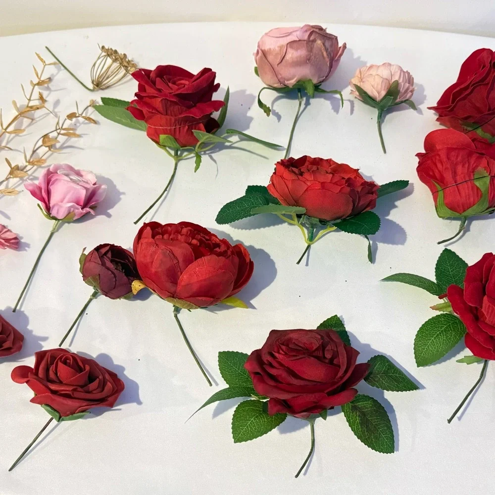 17 PCS Artificial Flowers Combo Fake Flowers for DIY.